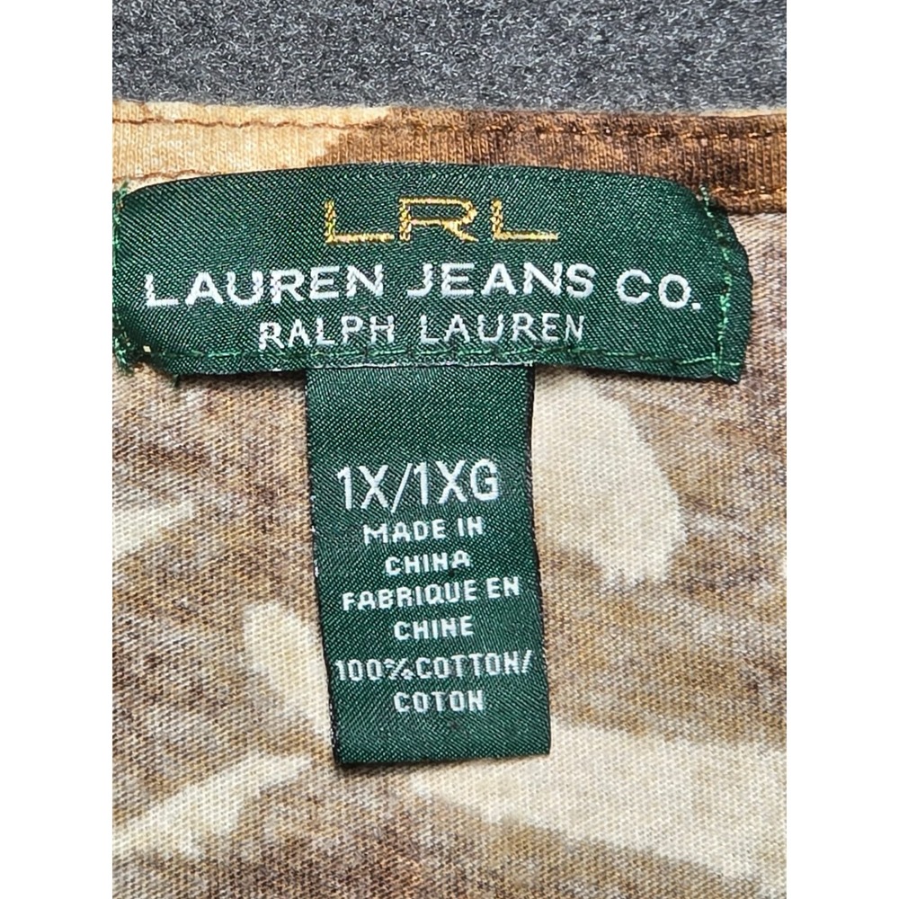 Ralph Lauren Jeans Co Top Blouse Zebra Ruffle Sleeveless Cotton Women's 1X - Picture 2 of 6